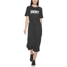 DKNY Logo Graphic T-Shirt Dress - Black