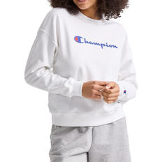 Champion Script Logo Powerblend Fleece Relaxed Crew T-shirt - White