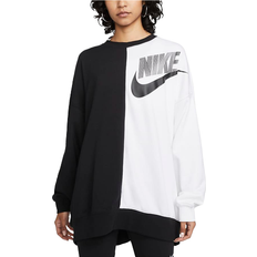 4 - Dam - Sweatshirts Tröjor Nike Sportswear Over-Oversized Fleece Dance Sweatshirt Women's - Black/White