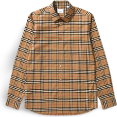 Burberry Skjortor Burberry Small Scale Check Stretch Cotton Shirt - Archive Beige