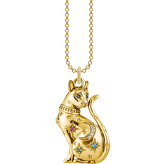 Thomas Sabo Cat Constellation Necklace - Gold/Pink/Multicolour