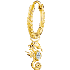 Thomas Sabo Charm Club Single Hoop Seahorse Earring - Gold/Transparent