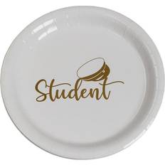 Engångstallrikar Hisab Joker Disposable Plates Student White 8-pack