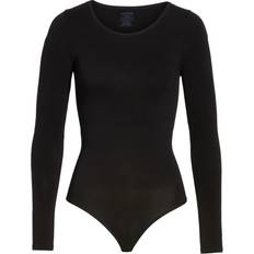 Viskos Bodys Yummie Long Sleeve Shaping Thong Bodysuit - Black