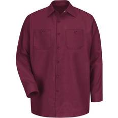 Red Kap Industrial Long Sleeve Work Shirt - Burgundy