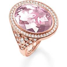 DuFa Thomas Sabo Rose Gold Pink Cubic Zirconia Ring TR2022-633-9