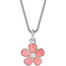 Pia & Per Flower Pendant Necklace - Silver/Pink