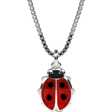 Pia & Per Ladybug Necklaces - Silver/Red/Black