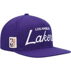 Mitchell & Ness Los Angeles Lakers Hardwood Classics Vintage Script Snapback Hat Men - Purple