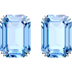 Swarovski Millenia Octagon Cut Drop Earrings - Silver/Blue