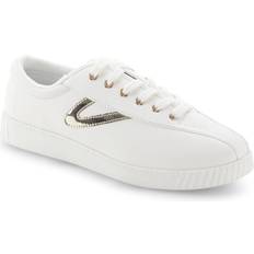 Tretorn 3 - Dam Sneakers Tretorn Nylite Plus Leather W - White/Light Gold