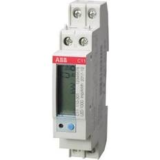 ABB Elmätare ABB Måler kWh, 1-polet nul, direkte måling klasse 1, 40A, 230V AC, ikke MID, 1000puls/kwh, 17,5mm bred