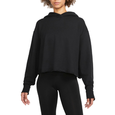 Yoga Tröjor Nike Yoga Luxe Women's Cropped Fleece Hoodie - Black