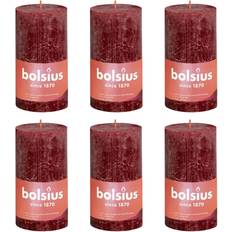 Bolsius Rustika blockljus 4-pack 130x68 mm sammetsröd Stearinljus
