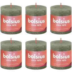 Bolsius Inredningsdetaljer Bolsius Rustika blockljus 4-pack 80x68 mm olivgrön Stearinljus