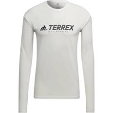 Adidas Dam - Långa ärmar T-shirts adidas Terrex Primeblue Trail Long Sleeve Top - White
