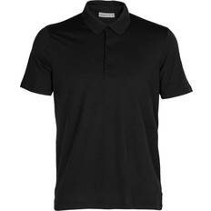Ull Pikétröjor Icebreaker Merino Tech Lite II Short Sleeve Polo Shirt Men - Black