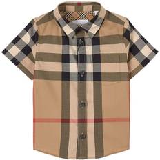 Burberry Kid's Vintage Check Stretch Cotton Shirt - Archive Beige