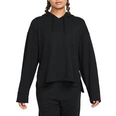 Yoga Tröjor Nike Yoga Dri-Fit Fleece Hoodie Women - Black/Iron Grey