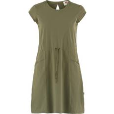 Enfärgade - Kort ärmar - Korta klänningar Fjällräven High Coast Lite Dress W - Olive