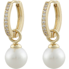 Snö of Sweden Guldpläterad Smycken Snö of Sweden Core Ring Earrings - Gold/Transparent/Pearls