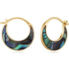 Shiny Tidal Abalone Crescent Earrings E027-07G