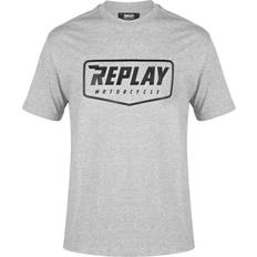 Replay Herr - Vita T-shirts & Linnen Replay Logo T-Shirt, white
