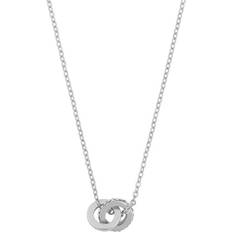 Halsband Snö of Sweden Connected Pendant Necklace - Silver/Transparent