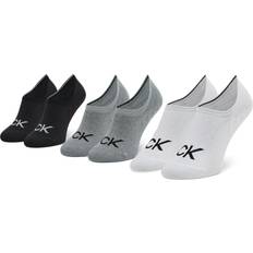 Calvin Klein Herr - Polyester Strumpor Calvin Klein Footie High Cut Logo Socks 3-pack - Mid Grey Melange