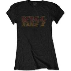 Kiss Dam T-shirts Kiss Ladies T-Shirt/Vintage Classic Logo (Large)