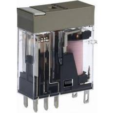 Omron Relæ, plug-in, 8-polet, DPDT, 5A, Mech & LED-indikatorer, label facilitet, 230 VAC G2R-2-SN 230AC(S)