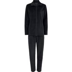 Polyester Pyjamasar Decoy Velour Homewear Set - Black