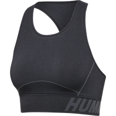 Hummel Underkläder Hummel HMLTE Christel Seamless Sports Top - Black/Asphalt Melange