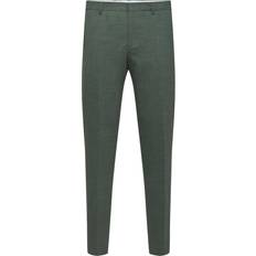 Selected Lightweight Linen Blend Tailored Trouser - Green/Shadow