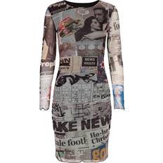 Desigual Tulle Newspaper Dress Dam Korta XXXXL