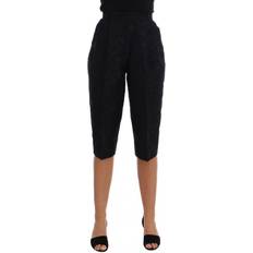 Dolce & Gabbana Shorts Dolce & Gabbana Brocade High Waist Capri Women's Shorts - Black