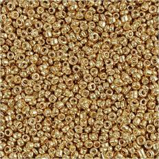 Creotime Rocaipärlor, mässing, Dia. 1,7 mm, stl. 15/0 Hålstl. 0,5-0,8 mm, 25 g/ 1 förp