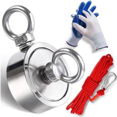 INF Double Sided Neodymium Magnet / Fishing Magnet 200kg with Rope & Gloves