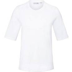 Lacoste 14 - Dam T-shirts & Linnen Lacoste Women’s Crew Neck Cotton T-shirt - White