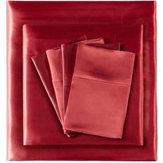 Satin Sängkläder Madison Park Wrinkle Free Luxurious Underlakan Röd (108x102cm)