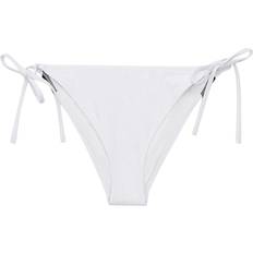 M - Vita Bikiniunderdelar Calvin Klein Women's String Side TIE Cheeky Bikini Bottoms, Pvh Classic White