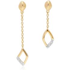 Gemondo Mismatched Diamond Dangle Drop Earrings in 9ct