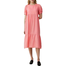 Bomull - Dam - Enfärgade - Knälånga klänningar Lexington Georgia Lyocell Round Neck Dress - Pink