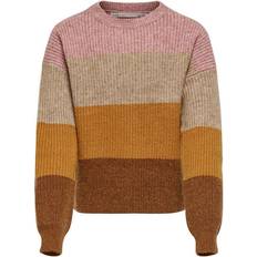 Only Kid's Striped Knitted Pullover - Pink/Dusty Rose (15207169)
