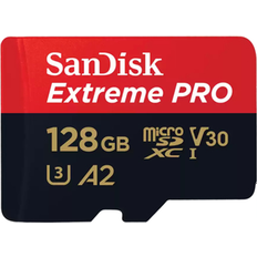 128 GB - microSDXC Minneskort SanDisk Extreme Pro microSDXC Class 10 UHS-I U3 V30 A2 200/90MB/s 128GB