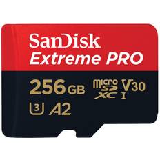 256 GB - USB Type-A Minneskort SanDisk Extreme Pro microSDXC Class 10 UHS-I U3 V30 A2 200/140MB/s 256GB