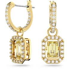 Swarovski Millenia Octagon Cut Drop Earrings - Gold/Yellow/Transparent