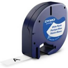 Märkmaskiner & Etiketter Dymo LetraTag Plastic Tape Black on Pearl White 1.2cmx4m