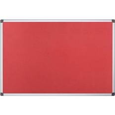 Bi-Office Aluminium Trim Felt Noticeboard 1200x900mm Red