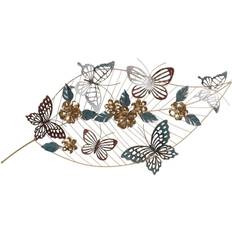 Dkd Home Decor Gyllene Metall Multicolour Fjärilar (103 x 6,4 x 50 cm) Väggdekor
